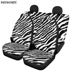 Car Seat Covers INSTANTARTS Personalized Abstract Zebra Pattern Automobile Protector Comfortable Wear-resistant Cushion Accessories
