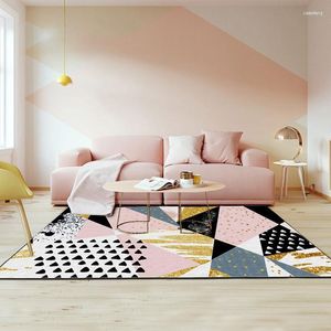 Tappeti Moda Stile nordico Rosa Nero Dorato Triangoli astratti Stampa Zerbino / Tappetino da cucina Soggiorno Camera da letto Salotto Tappeto Tappeto