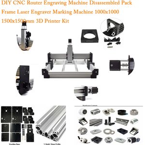 DIY CNC Router Gravering Machine Dismonterad Pack Frame Laser Graver Marking Machine 1000x1000 1500x1500mm 3D Printer Kit