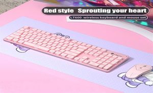BackLit 104Key Recarregável sem fio Bluetooth Gaming Teclado e Mouse Conjunto rosa fofo Ultrathin adequado para o Gabinete de Home Office329415925