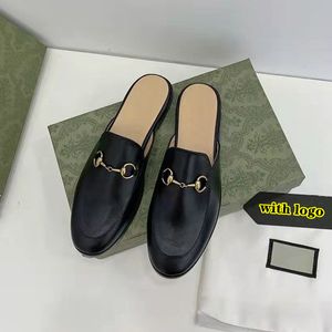 Designer Slippers Loafer Muller Real Leather Shoes with Buckle 2023 Fashion Women Casual Mule Flat Shoe with Bag 35-44