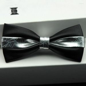 Bow Ties Silver Red Gold Men Wedding Party Tie Patchwork Kontrast Färg Fashion Male Classic Suit Accessories