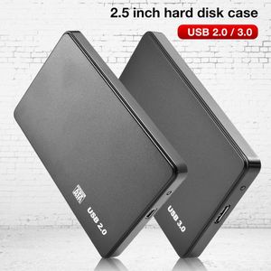 Hubs HDD Case USB2.0 3.0 Custodia di involucro da 2,5 pollici SSD SSD HDD Mobile Box 480m/5 Gbps Adattatore per disco rigido per scatola mobile esterna Supporto 2 TB