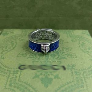 Дизайнерские ювелирные украшения кольцо кольцо Кольцо Хаопай белое медное головка Внешнее кольцо синее - это технология падения клей