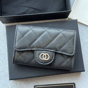 Kvalitetsdesigner nyckelplånböcker Clamshell Derma Coin Purses Luxury Card Holder Womens äkta kortpaket plånbok man korthållare kortplatser nyckelpåse med låda