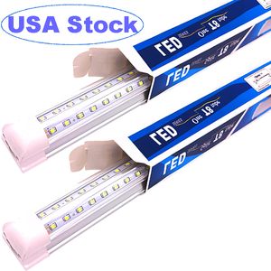 4ft Integrated LED Tube Light V Shape 50W 36W 8ft 72W Shop -lampor fungerar utan T8 Ballast Clear Lens Clear Cover, Cold White 6000K of 25 PCS Crestech888