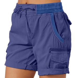 Kvinnors shorts Sommarkvinnscykellast Löst vandringshorts med fickor Hög midja korta gatukläder P230530