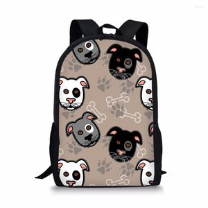 Borse da scuola Cute Boxer Dog Print Bookbag Designer Zaino per bambini Borsa per bambini per adolescenti Ragazze Ragazzi Zaino per libri per studenti