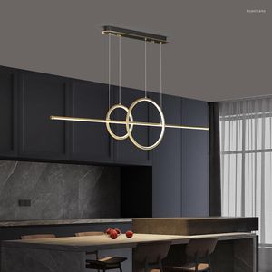 Pendant Lamps Simple Modern Led Chandeliers Dining Table Living Bedroom Black Gold Room Home Indoor Lighting Fixtures