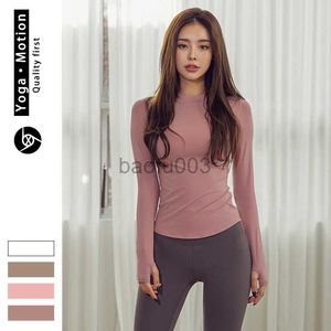 Kvinnors T-shirt 2021 Autumn Winter New Sports Fitness Clothes Tops Online Celebrity Simple Stretch Clothes Long Sleeve T-Shirt Women J2305