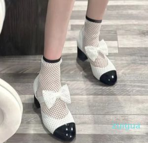 Designer Rhinestone Buckle chunky heel Womens shoes 8.5CM High Heeled Bootie Fashion Mixed Color Ankle Boot