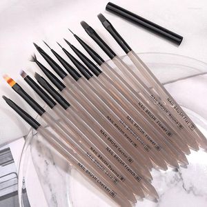 Nail Brushes 1PC Art Brush Acrylic Handle Liner Drawing UV Gel Pen French Half Moon Shape Gradient Manicure Tool