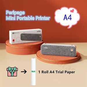 Skrivare PERIPAGE Mini InkFree Portable A4 Thermal Bluetooth Printer Paper Wireless USB Photo Printer Document 2 '' 3 '' 4 '' Justerbar PC