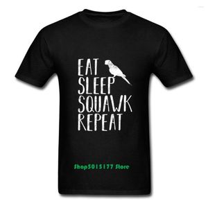 As camisetas masculinas comem o sono Squawk repetem papagaio de papagaio de pet-shirt engraçado macaw exótico casual para homens kawaii o pescoço camisetas