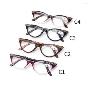 Solglasögon damer eleganta läsglasögon mode katt ögonram kvinnor presbyopiska glasögon för läsare gamla män presbyopia glasögon 3.5