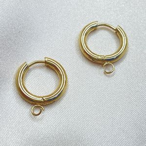 Hoop Earrings Fashion DIY Accessories Cool Wind Titanium Steel Material Simple Coil Earings Welded Ring For Women's Jewelry