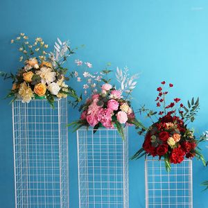 Decorative Flowers Artificial Flower Ball Silk Peony Rose Hydrangea Centerpiece Party Wedding Background Decoration
