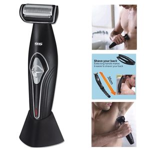 Barbeadores elétricos corpora costas de barbeador elétrico molhado para homens aparador de cabelo bola aparador recarregável Corpo pubiano Machin Machin com acessório 230529