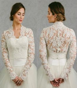 2018 Bolero Bridal Lace Cape Long Sleeves Bridal Wrap Appliced ​​Jackets Wedding Capes Wraps Bolero Jacket Wedding Dress Wraps Plus9302755