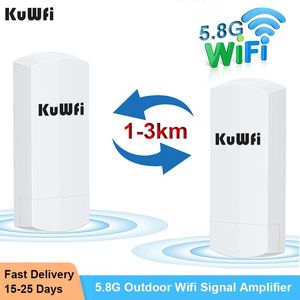 Roteadores kuwfi 5.8g wifi roteador externo sem fio 300 Mbps WiFi Repeter Point to Point WiFi Signal Aumenta a faixa de WiFi 13 km