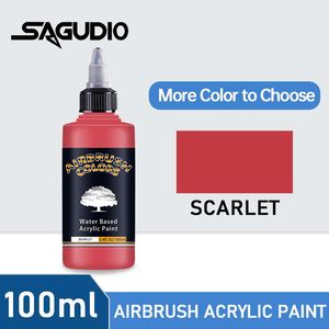 Tillbehör Sagud Acryl Airbrush Paint Matte Inks For Model Hobby, Shoes, Leather Easy to Clean Water Based 32 Colors 100 Ml/Bottle Paint