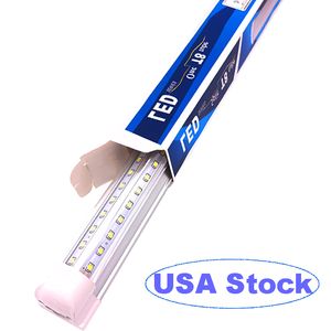 50W 36W LED Tube Light 4ft 5ft 6ft V-Shaped Integrated T8 Doubles Side 2 Rows LEDs Lights Tubes AC85-277V For Workbench Garage Barn Workshop Basement oemled