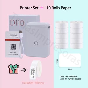 Printers Niimbot D110 Mini Thermal Sticker Label Printer Home Outdoor Fibre Cable Label Maker Wireless Waterproof Ribbon Tape Color Paper