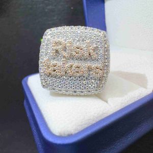 Rappers VVs Moissanite Men Bated 925 Sterling Silver Gemstone Custom Hip Hop Iced Out Ring