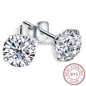 Stud Luxury Female 678mm Round Lab Diamond Earrings 100 Real 925 Sterling Silverörhängen för kvinnor Små skruvörörhängen J230529 J230529