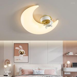 Ceiling Lights Modern Led Lamps For Children's Room Study Bedroom Balcony Chandeliers Astronaut Decor Acrylic Light Moon Shape 2023