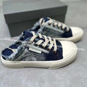 Paris slippers for women with low top canvas shoes for women in spring and autumn 2023 new versatile lace up casual slippers for lazy people in summer