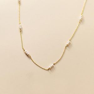 Ketten Enosola 925 Sterling Splitter Süßwasser Perlen Verbundene Kette Halsketten Für Frauen Klassische Silber Schmuck Lange Halskette Choker D