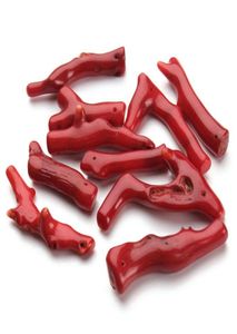 Natural Red Coral Beads 20 pcslot 2040mm Irregular Loose Beads Tree Design Coral Pendant Charms for DIY Necklaces Bracelets6648775