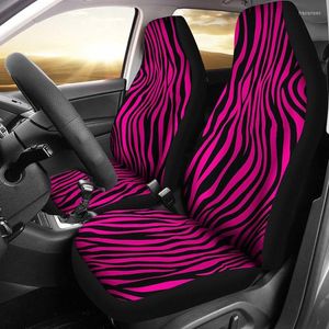 Autositzbezüge, Zebra-Set, gestreift, Tierdruck, Magenta, Rosa, Schwarz, universelle Passform für Schalensitze, Autos und SUVs, African Safar