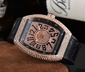 2023 New Watch Men's Leisure Diamond Watches Gold Steel Leather Lristz Wristwatch Strap Male Relogio Masculino Fra3