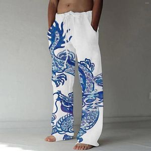 Men's Pants Men's 3D Print Drawstring Hippie Harem Baggy Boho Yoga Casual Elastic For Men Trouser Foam Slip House Bedroom