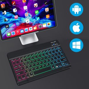 Teclados teclados sem fio para iPad Bluetooth Keyboard Wirelesss Backlit Mini -teclado recarregável em russo para tablet iPad Pro Phone