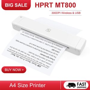 Printers HPRT MT800 Wireless Portable A4 Printer Direct Thermal Transfer Printer for Contract Document PDF Word Photo Printing Office