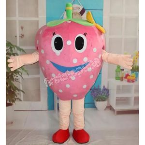 Happy Face Strawberry Mascot Costume Symulacja Symulacja Kreskówka Anime Postacie Dorośli rozmiar Bożego Narodzenia na zewnątrz stroju reklamy