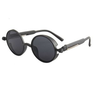 Mode solglasögon lyx varumärke utomhus sommar klassisk gotisk steampunk designer hög kvalitet män och kvinnor retro runda pc -ram