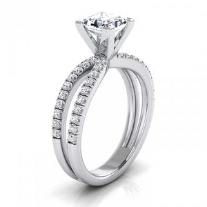 バンドリングHuitan Luxury Solitaire Band Women Engagement RingsブリリアントCZデリケートプロポーザルガールフレンドのシンプルなクラシックジュエリーAA230530のための繊細な提案