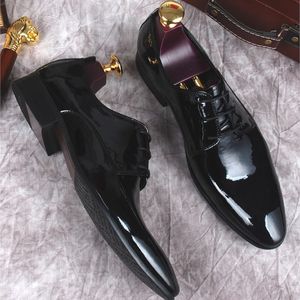 High Quality Genuine Leather Shoe for Men oxford Lace Up Handmade Brogue Black Shoes Office Business Formal Shoes for Men