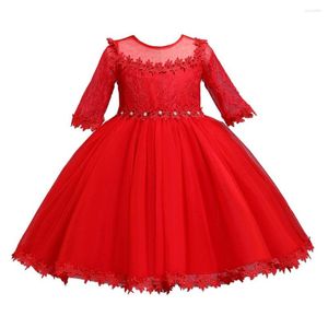 Vestidos de menina garotas azul natal princesa tutu vestido crianças de renda oca de renda de casamento vestido de casamento infantil festas de aniversário de baile 6m a 5 anos