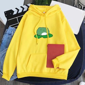 Women's Hoodies Star Glitter Womens Söta tröjor Skateboarding Frog Långärmad hoodie Pullover Tops