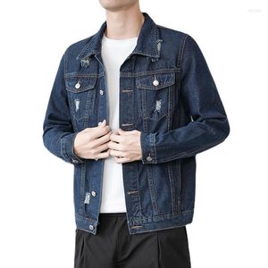 Jackets de jaquetas masculinos Jaqueta de jeans de jeans masculino Hole Cut Hole Loue Casual Top