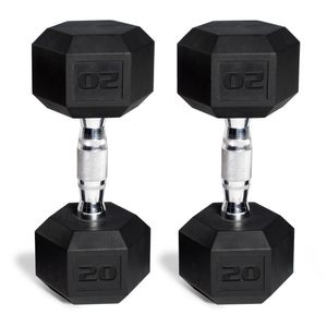 Dumbbells Barbell 20lb Coated Rubber Hex Dumbbell Pair Ships in 2 Boxes weights dumbbell set 230529