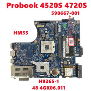 Motherboard 598667001 598667501 598667601 For HP Probook 4520S 4720S Laptop Motherboard H92651 48 4GK06.011 HM57 DDR3 100% Tested OK