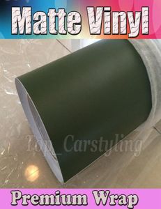 Filme Matte Military Green Vinyl Car Wrap com Air Release Army Matt Vinyl para embrulho de veículo cobrindo FOIL