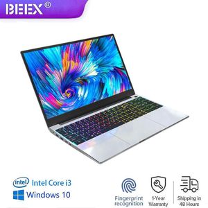 Monitorer Beex Intel Core i3 15,6 tum 1920x1080 Laptop Windows 10 12/8GB RAM 256/512GB SSD Business Office Online Class Notebook