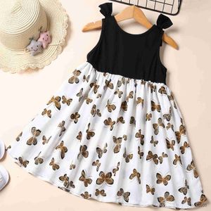 Flickans klänningar Baby Summer Toddler Kid Girls Dress Butterfly Print Dresses For Girls Casual Clothing